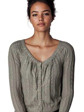 Abercrombie & Fitch Y2K Rabbit Hair Blend Cardigan Size M Preppy Coquette Viral